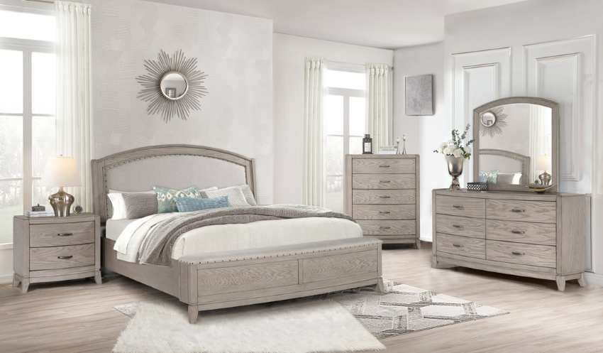 Aspen Ridge Light Grey 5-Piece Bedroom Set with Storage Footboard *Limited-Time Sale*