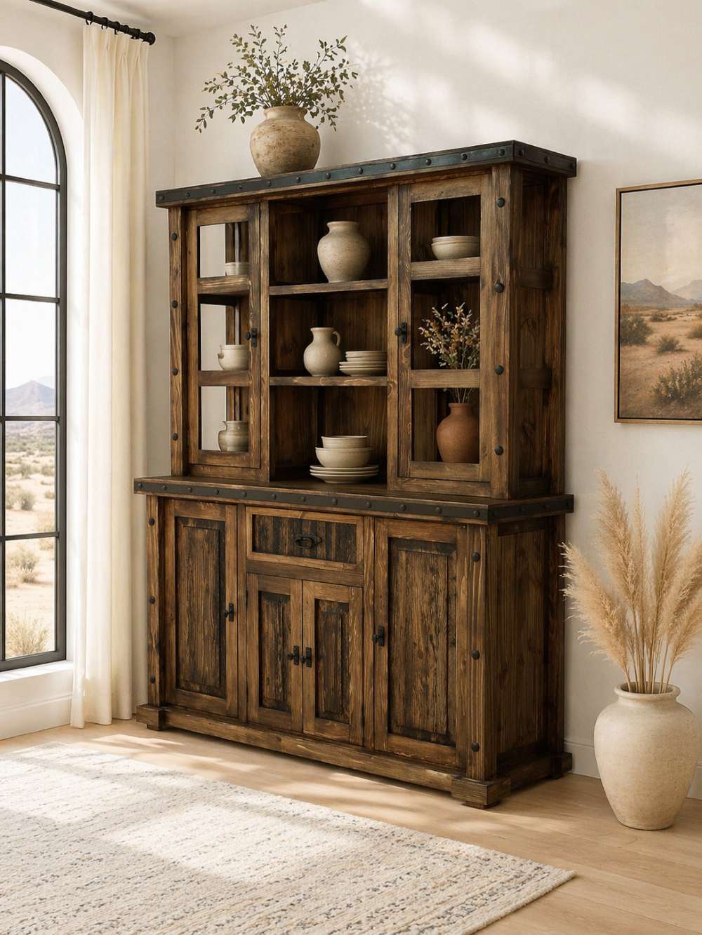 Laguna Western Rustic Texas Star 7-Piece Dining Room Set