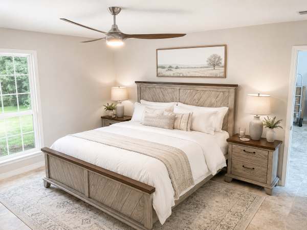 Bear Creek Bedroom Set in Rustic White Smoke Live Photo