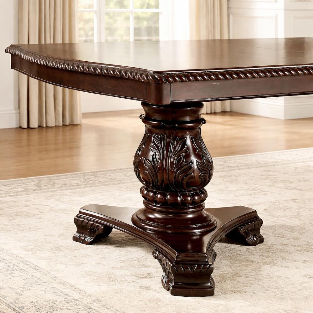 Bellagio Formal Dining Room Set with Dark Brown Chairs