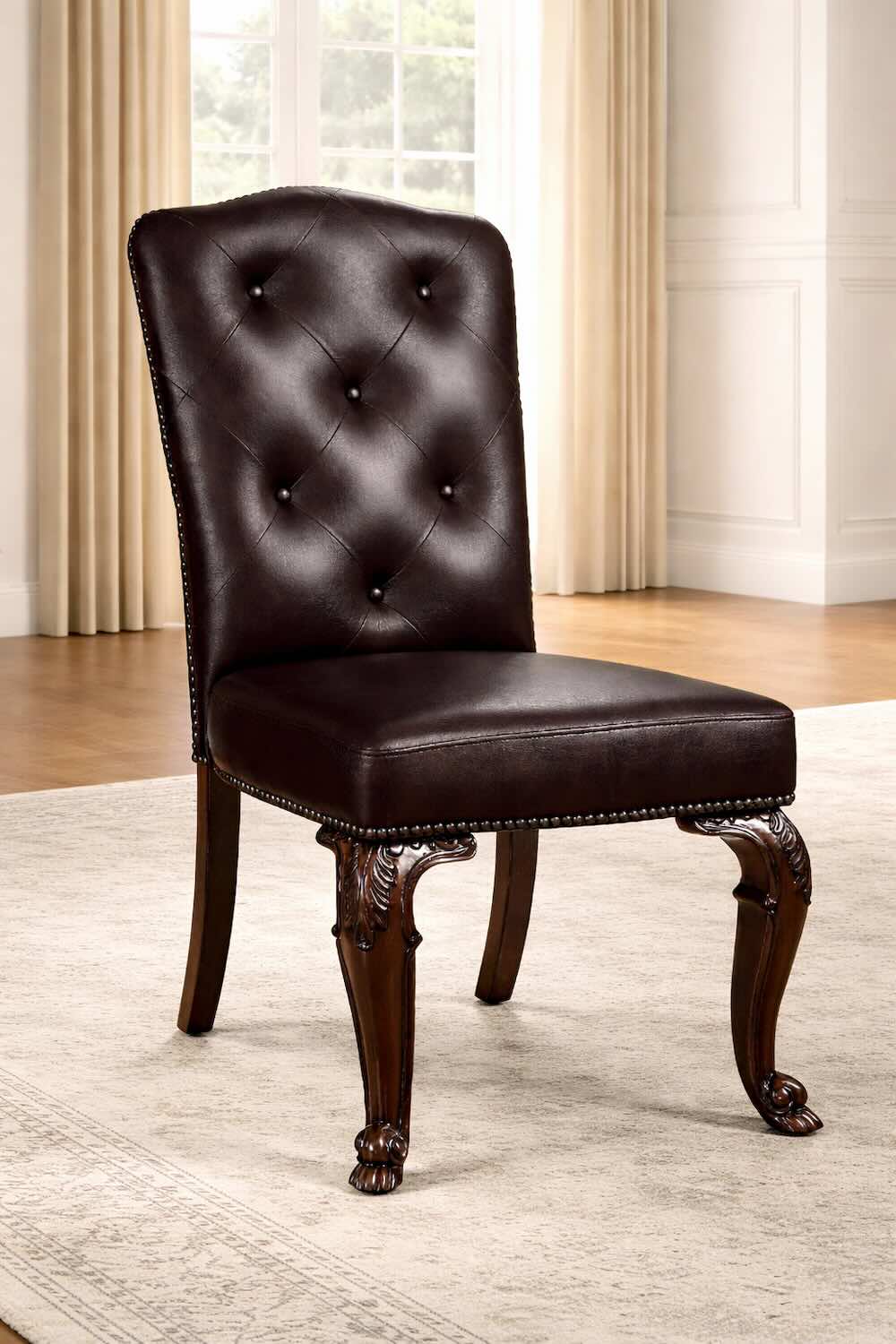 Bellagio Formal Dining Room Set with Dark Brown Chairs