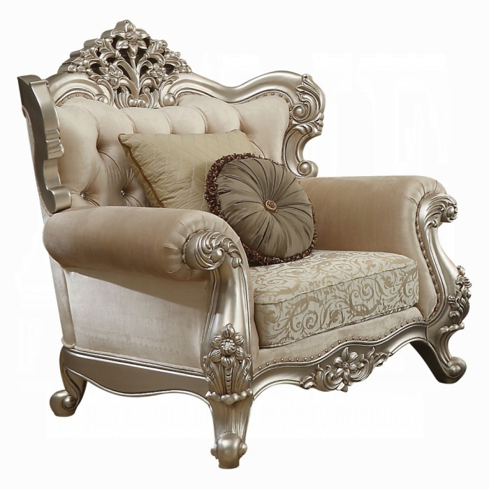 Bently Formal Ornate Living Room Set with Champagne Trim