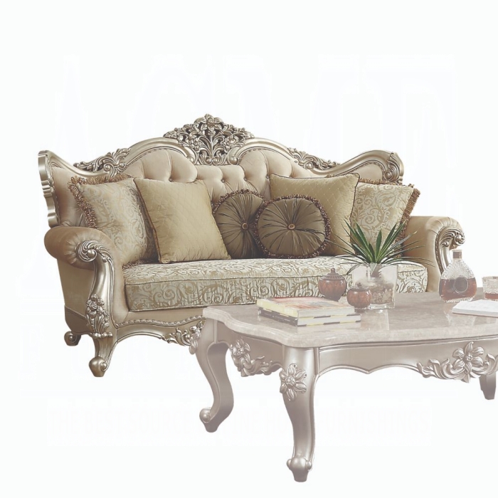 Bently Formal Ornate Living Room Set with Champagne Trim