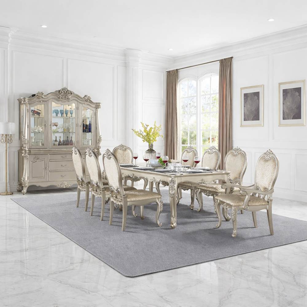Bently Formal Ornate 9-Piece Dining Room Set in Champagne Bently Formal Ornate 9-Piece Dining Room Set in Champagne