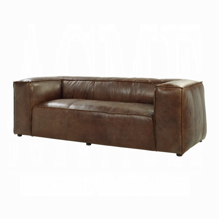 Brancaster Retro Top Grain Leather Brown Sofa