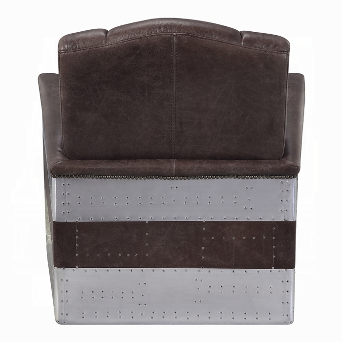 Brancaster Vintage Aviation Brown Leather Accent Chair