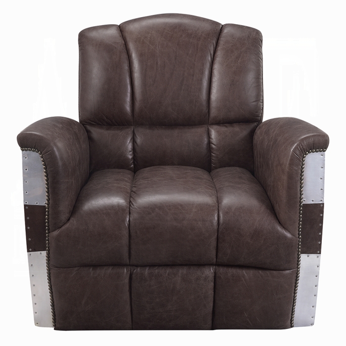 Brancaster Vintage Aviation Brown Leather Accent Chair