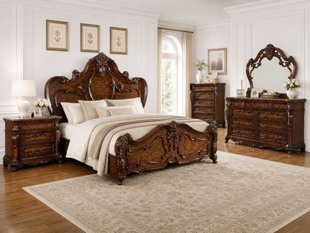 Brayton Traditional Elegant Bedroom Set in Cherry