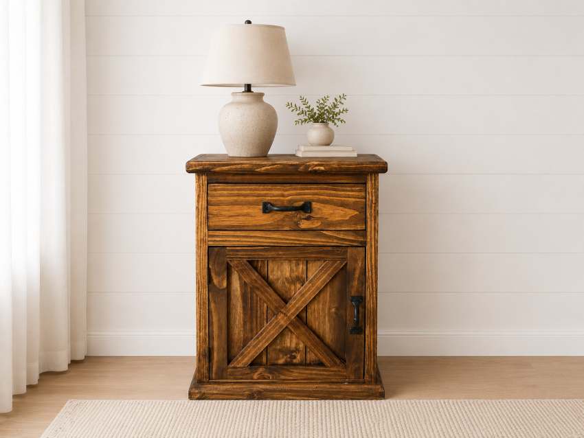 Brazos Barn Door Farmhouse Rustic 4-Piece Bedroom Set