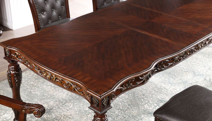 Nouvelle Formal Dining Set in Brown Cherry