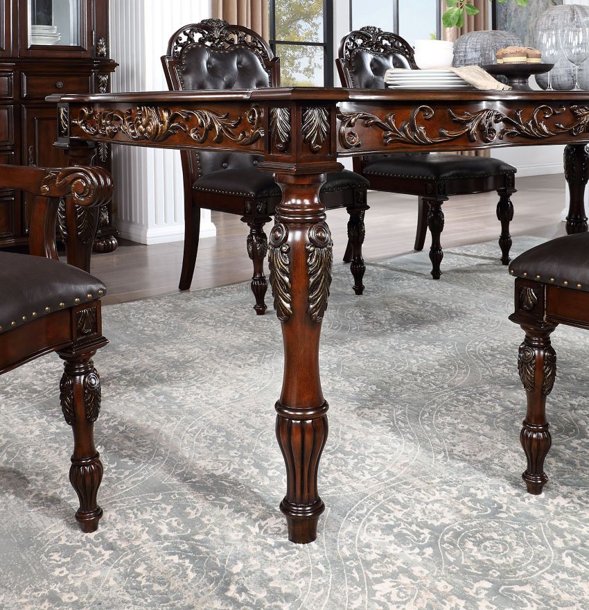 Nouvelle Formal Dining Set in Brown Cherry