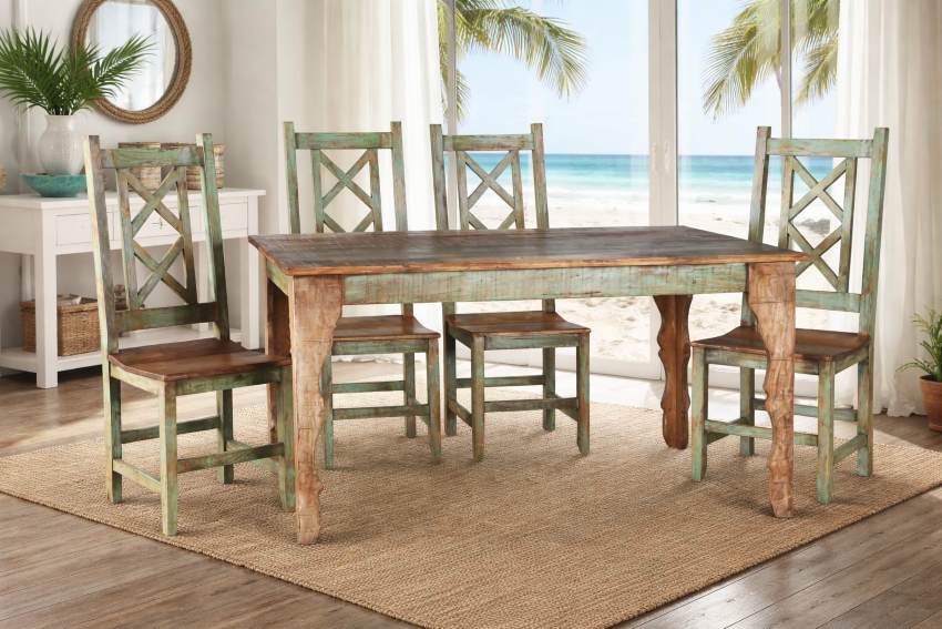 Cabana Multicolor Western Rustic Dining Room Set - 2 Sizes (Coastal Flair)