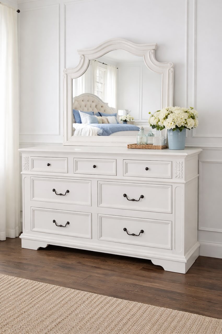 Camden Grace Modern Farmhouse White Bedroom Set