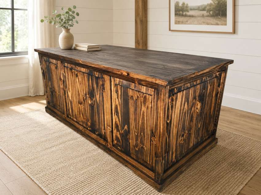 Cedar Ridge Farmhouse Rustic Executive Desk