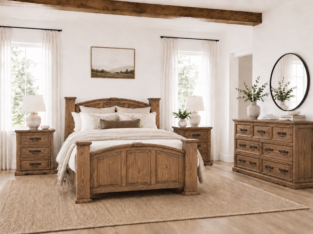 Cedar Ridge Rustic Farmhouse 4-Piece Bedroom Set Cedar Ridge Rustic Farmhouse 4-Piece Bedroom Set