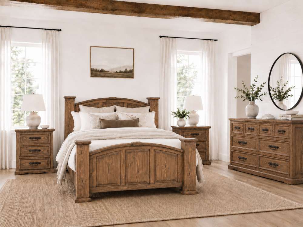 Cedar Ridge Rustic Farmhouse 4-Piece Bedroom Set Cedar Ridge Rustic Farmhouse 4-Piece Bedroom Set