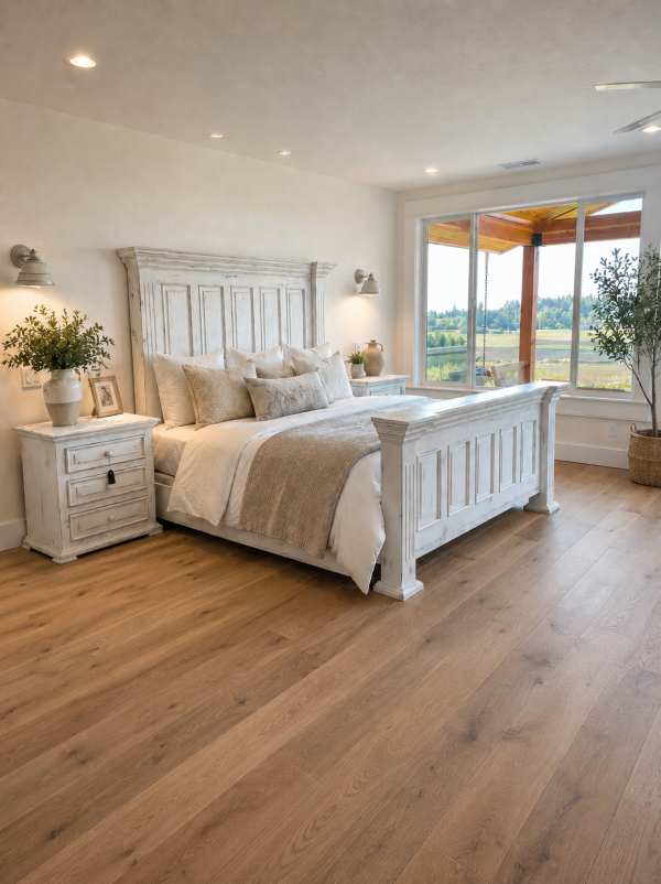 Chalet Farmhouse Style Rustic Bedroom Set in White