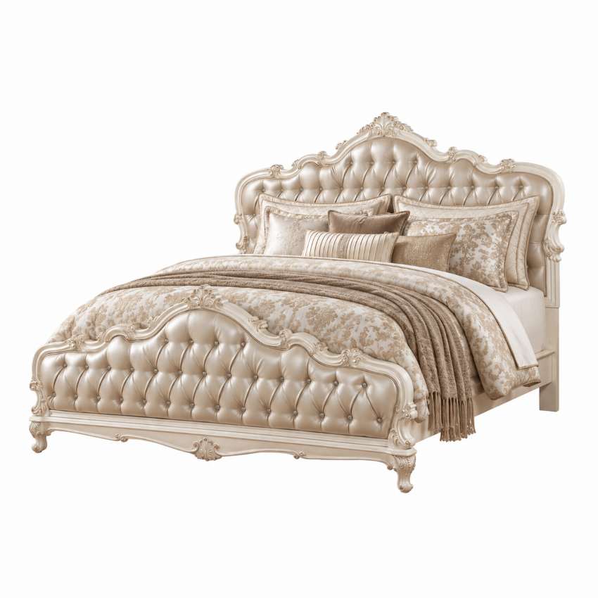 Chantelle European Luxury Pearl White Bedroom Set