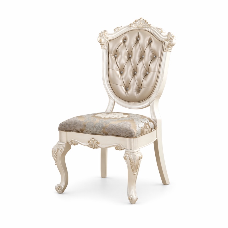 Chantelle Luxury Traditional 9-Piece Formal Dining Room Set in Pearl White