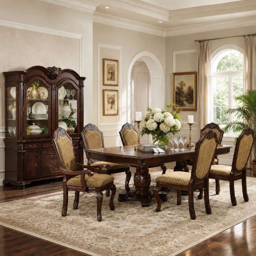 Chateau De Ville Formal Dining Room Set in Espresso