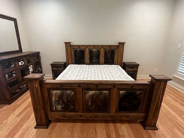 Cimmaron Ridge Western Rustic Cowhide Bedroom Set 1