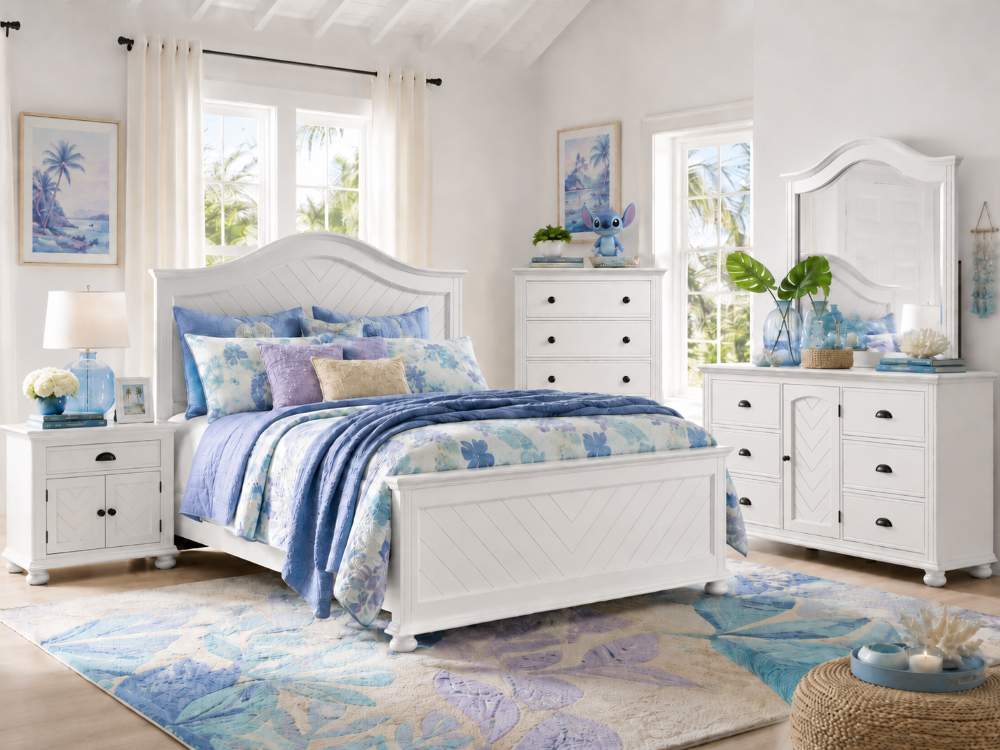 Kona White Coastal Bedroom Set