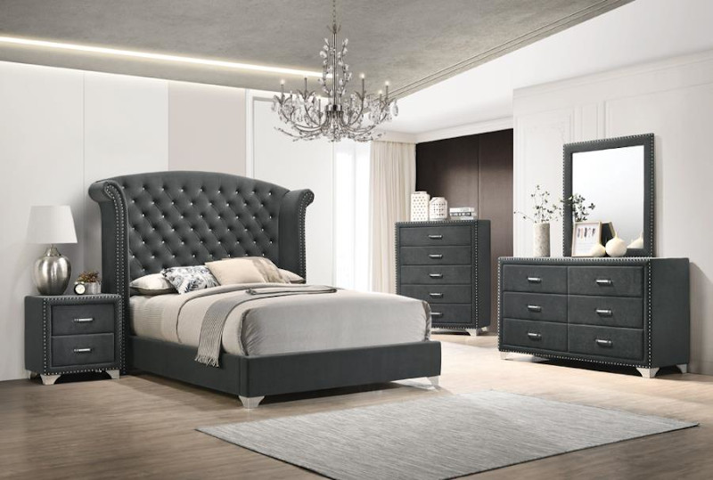 Melody Bedroom Set in Grey