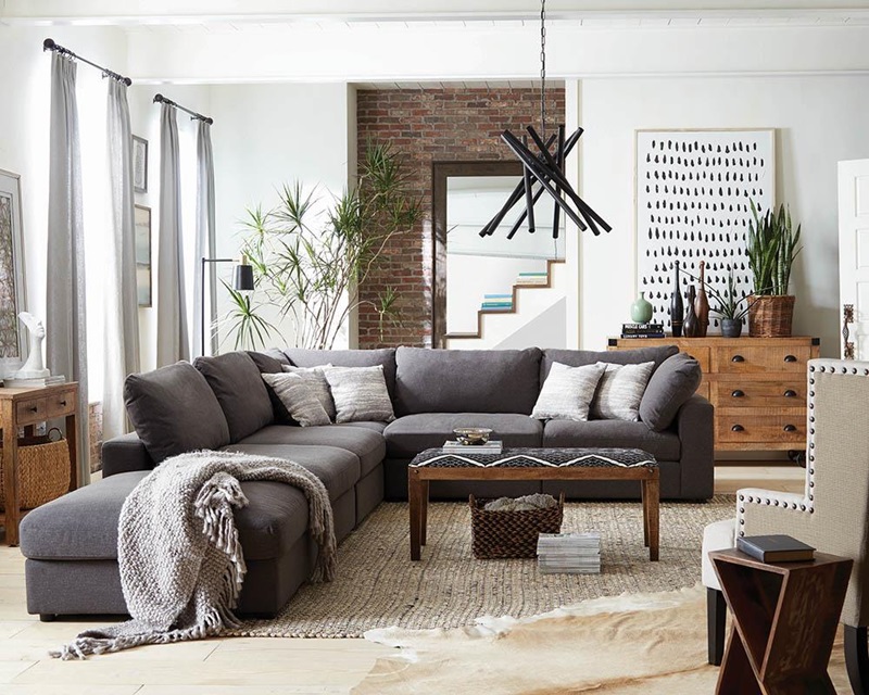 Charcoal Gray Sectional Living Room Baci Living Room
