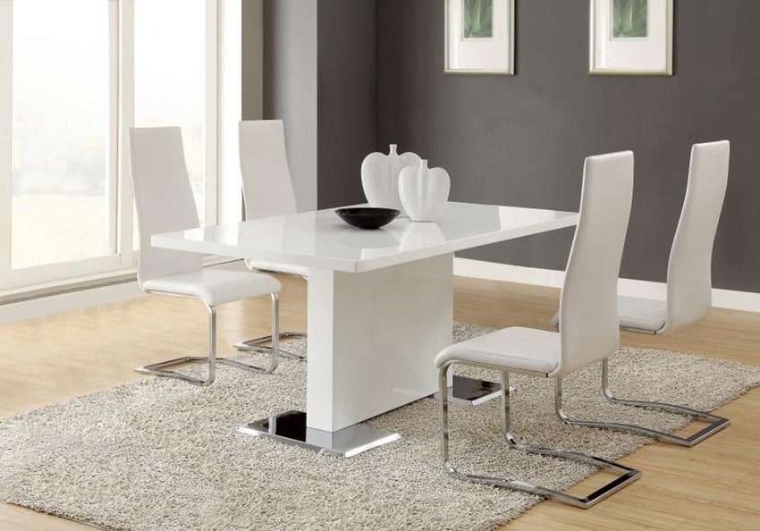 Anges Dining Room Set in White