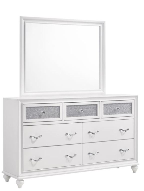 Barzini White Dresser and Mirror *Clearance*