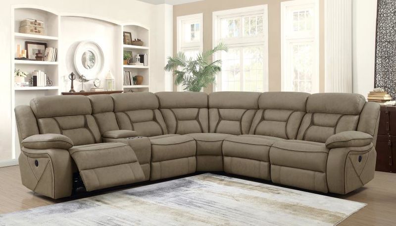 Higgins Reclining Sectional in Tan