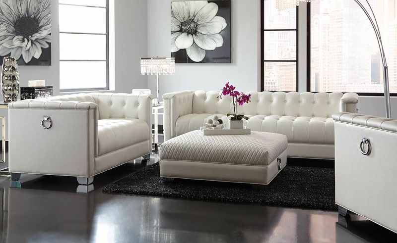 Chaviano Pearl White Sofa and Love Seat *Lowest Pricing*