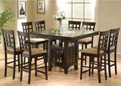Gabriel Counter Height Table Set with Storage Base in Cappuccino