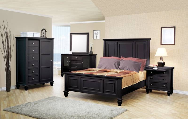 Sandy Beach Bedroom Set in Black