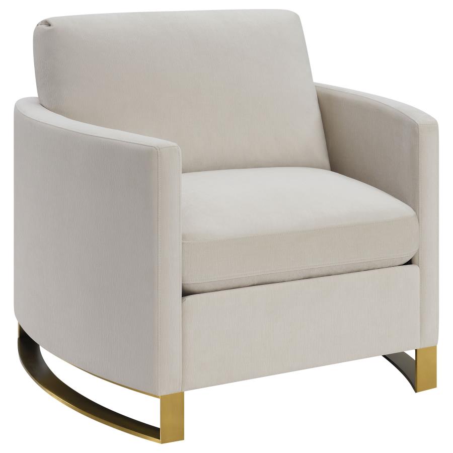 Corliss Modern Transitional Beige Velvet Sofa & Love Seat Set