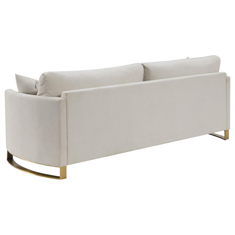 Corliss Modern Transitional Beige Velvet Sofa & Love Seat Set