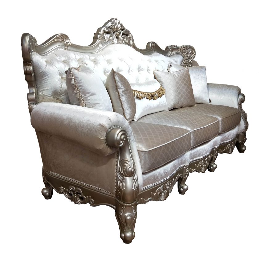 Emily Formal Victorian Sofa Set in Champagne