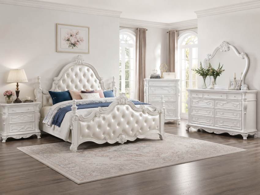 Cremona Ornate Luxury White Bedroom Set Cremona Ornate Luxury White Bedroom Set