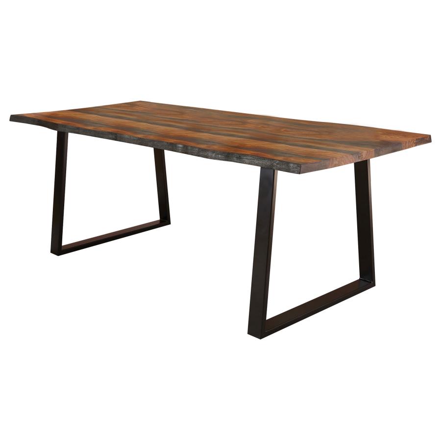 Ditman Modern Industrial Solid Wood Dining Set with Live Edge Table