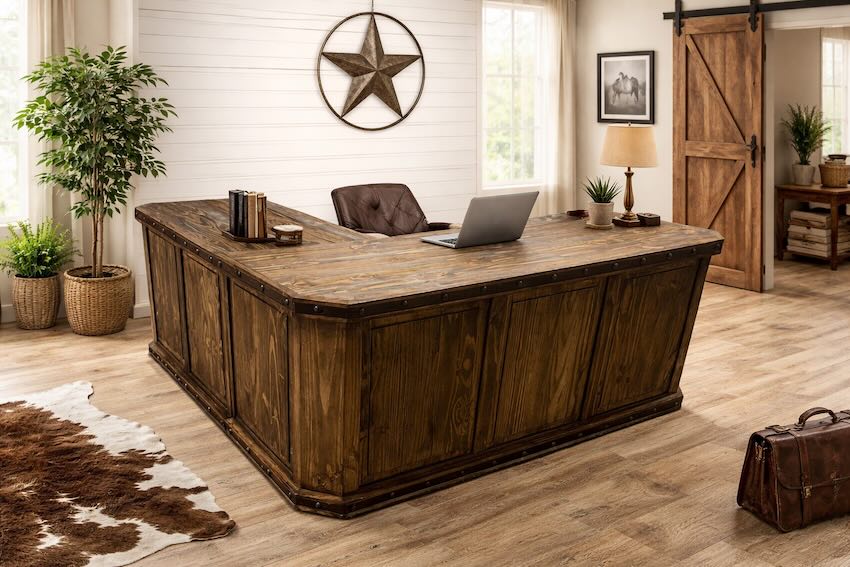 Durango Western Rustic Executive L-Shaped Desk
