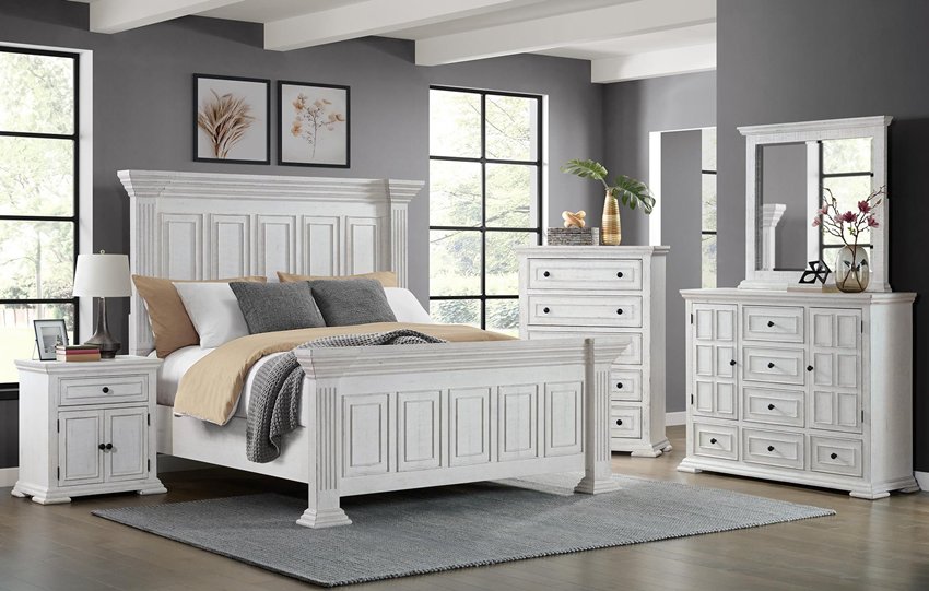 Heather White Rustic Bedroom Set Heather White Rustic Bedroom Set