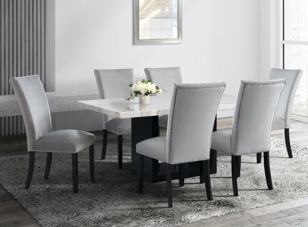 Valentino Dining Set with White Marble Top