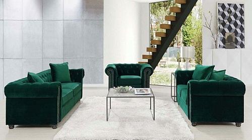 Greenwich Living Room Set in Emerald
