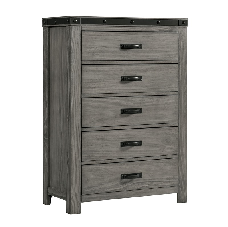 Wade Modern Rustic Bedroom Set in Grey