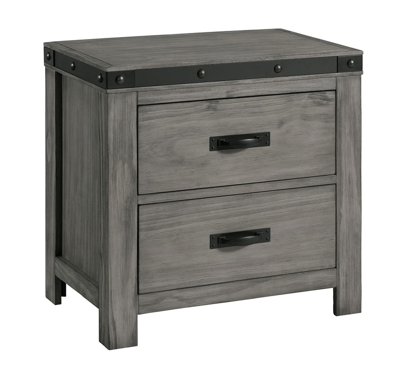 Wade Modern Rustic Bedroom Set in Grey