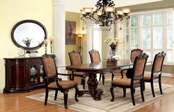 Bellagio Formal Dining Room Set with Fabric Upholstered Chairs