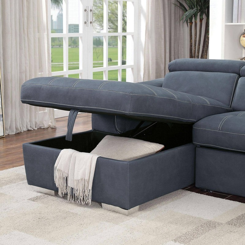 Patty Sectional Sofa in Blue Gray