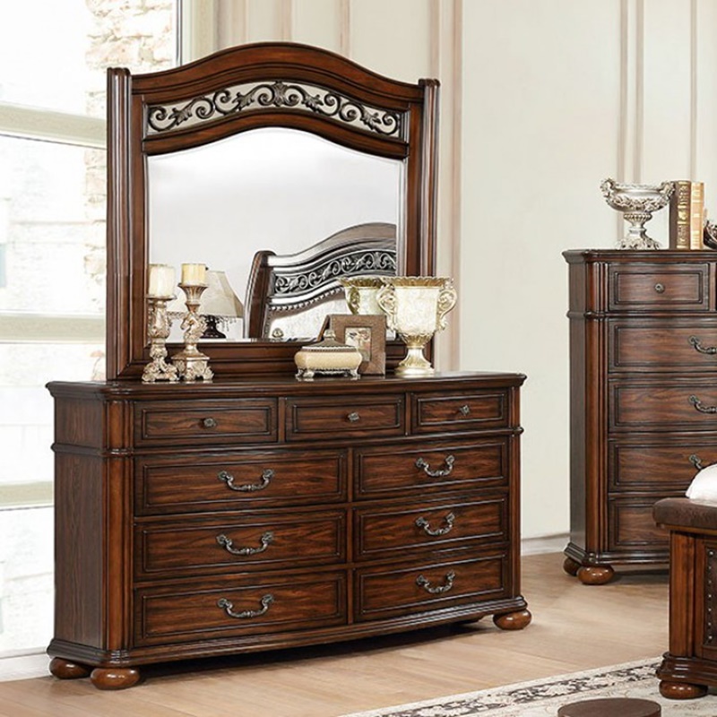Furniture of America CM7539 Janiya Brown Cherry Bedroom Set