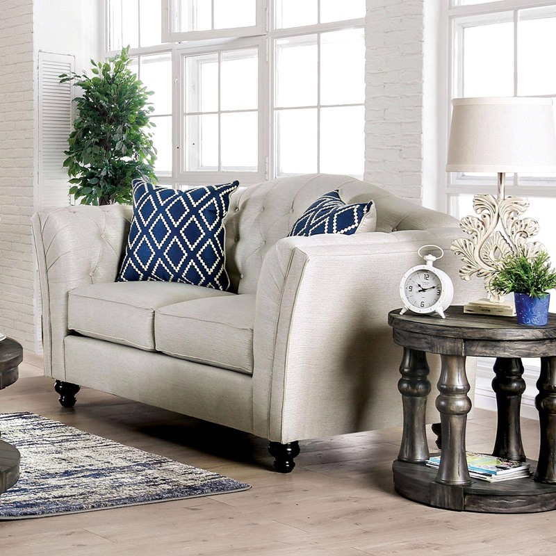 Furniture of America SM2667 Porth Ivory Living Room Set Free Delivery