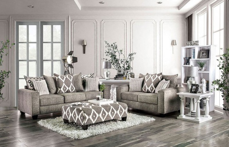 Basie Living Room Set in Gray